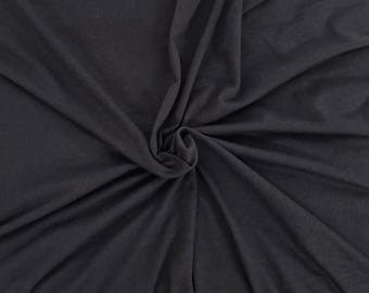 Charcoal Micro Modal Fabric Jersey Knit By The Yard Lightweight Semi sheer With Drape 130GSM 64" Width [Underwear, Baby Apparel]