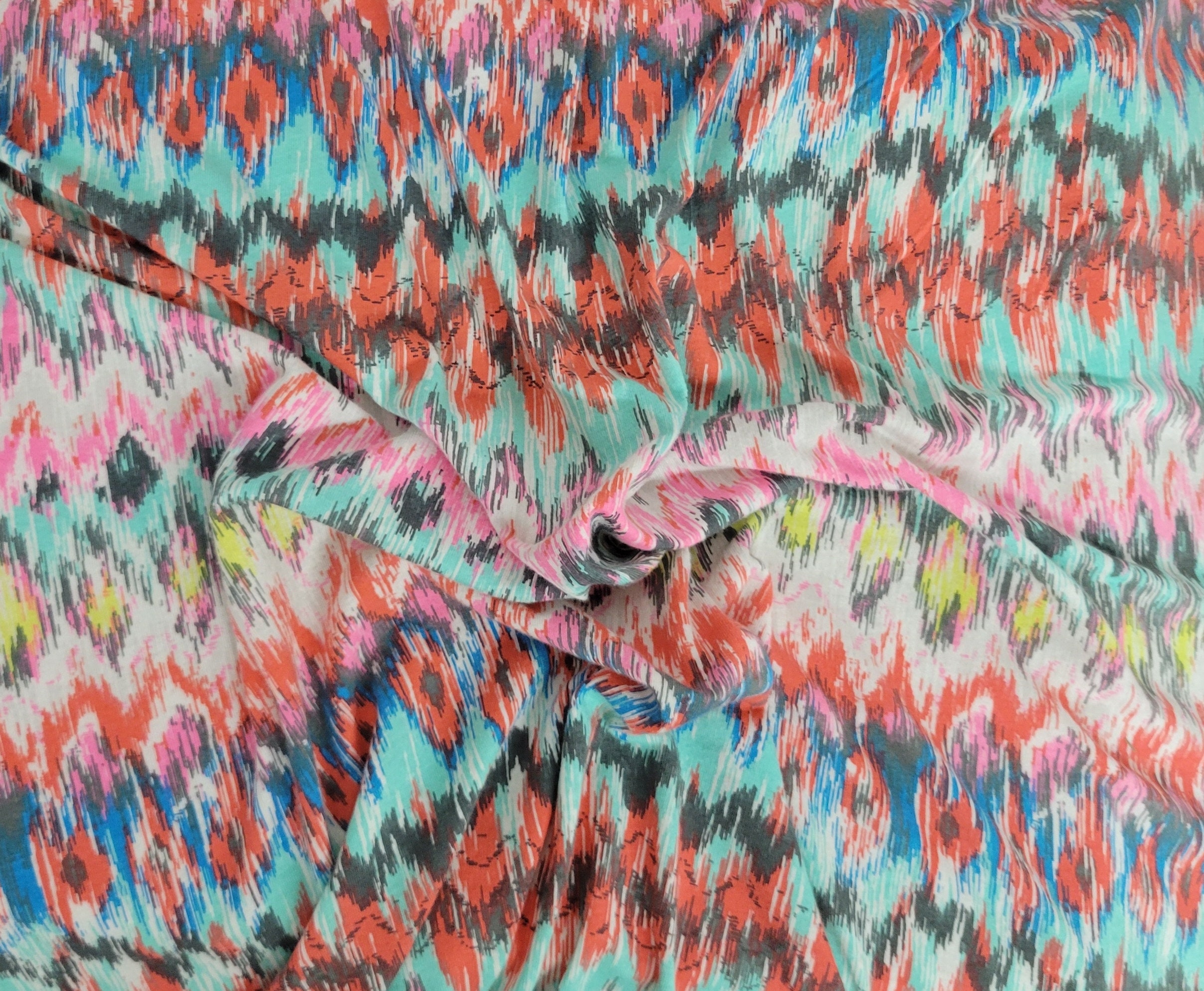 Tie Dye Print Cotton Modal Spandex Fabric Jersey Knit by the yard  4 Way Stretch [Sportswear, Underwear, Pajamas, Headband]