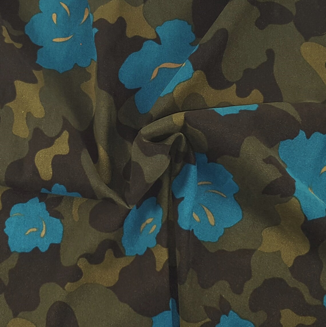 Moleskin Suede Fabric by the Yard Turquoise Flower Print Etsy