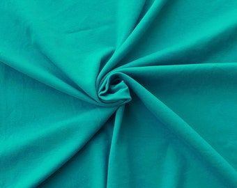 Cotton Spandex 1x1 Rib Knit Fabric by Yard Turquoise Made in the USA [Cuffs, Leggings, Bodycon Dress, Beanie]