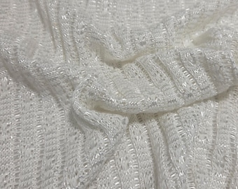 Off White Nylon Sweater Knit Fabric by the Yard  [Cardigan, Baby Clothing, Backdrop]