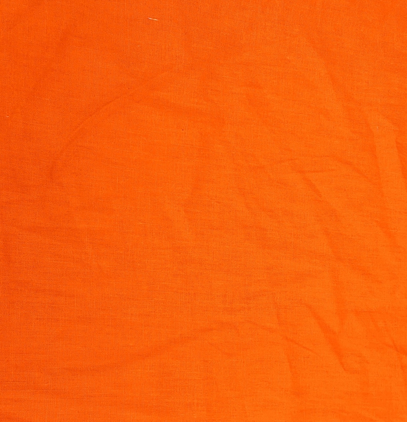 Bright Orange Cotton Linen Fabric by the Yard 1117