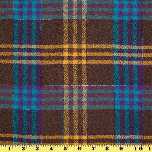 Wool Plaid Fabric by Yard Purple With Magenta Stripes winter Etsy