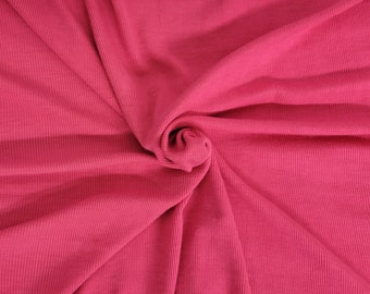 Fuchsia Rayon Spandex 2x1 Rib Knit Fabric by the Yard