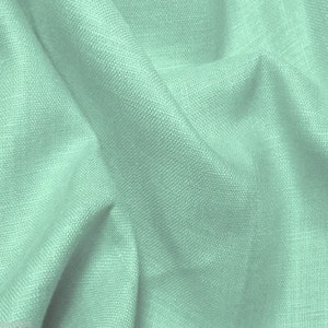 100% Woven Linen Fabric By the Yard Summer Mint 5 oz European Made