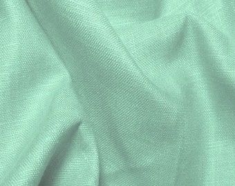 100% Woven Linen Fabric By the Yard Summer Mint 5 oz European Made