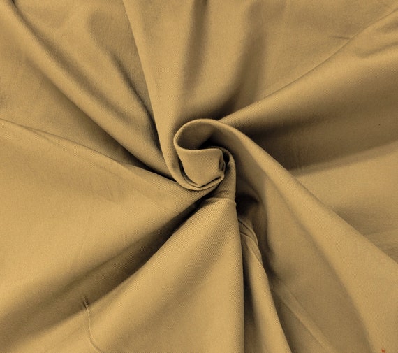 100% Cotton Brushed Twill Fabric by the Yard Mocha 