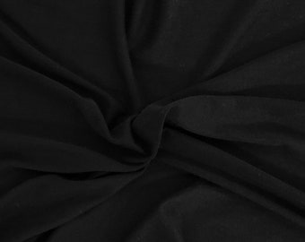 Black Silk Modal Spandex Fabric Jersey Knit by the Yard 4 Way Stretch