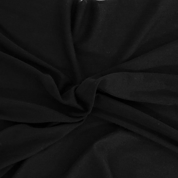 Black Silk Modal Spandex Fabric Jersey Knit by the Yard 4 Way Stretch