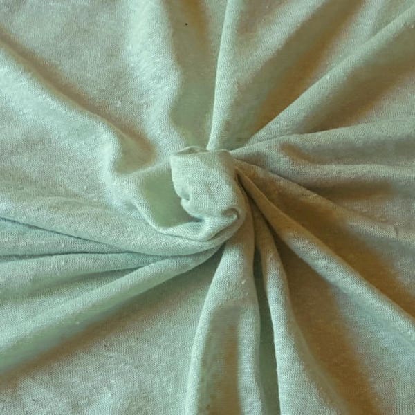 Mint 100% Linen JERSEY Knit Fabric By Yard 7/17