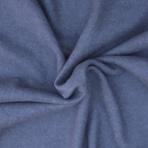 Cotton Blend Sweatshirt Fleece Knit Fabric by the Yard Washed Denim 62&quot;W [Zip Up, Hoodie, Joggers]