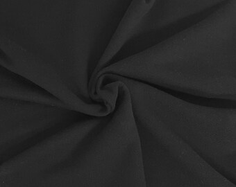 1 1/3 YD Black Cotton French Terry Knit Fabric 430GSM 22oz [Hoodie, Zip Up, Sweatpants, Loungewear, Bathrobe]