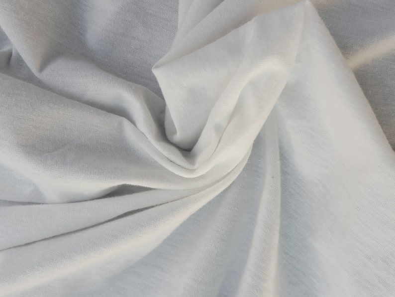 Non Optic White Cotton Blend Fabric Baby Jersey Knit by the Etsy