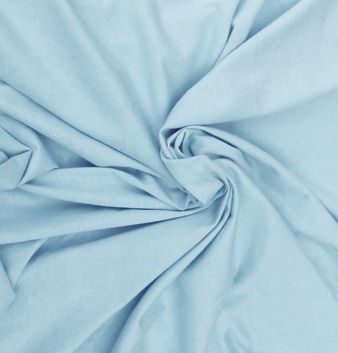 Sky Blue Cotton Plain Single Jersey Sinker Fabric