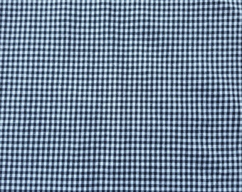 Black White Gingham Cotton Poplin Stretch Woven Fabric by the Yard Yarn Dye [Scrubs, Shirt, Pajama, Bedding]