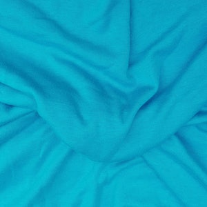 1 YD Cotton 1x1 Rib Knit Fabric Blue Vivid