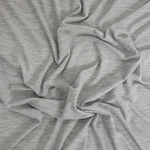 Micro Modal Silk Fabric Jersey Knit by the Yard Heather Grey 100GSM