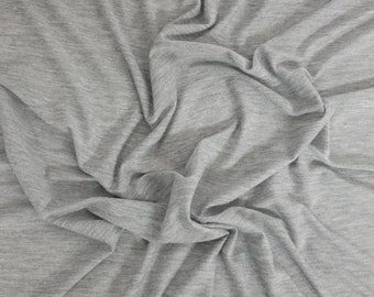Micro Modal Silk Fabric Jersey Knit by the Yard Heather Grey 100GSM