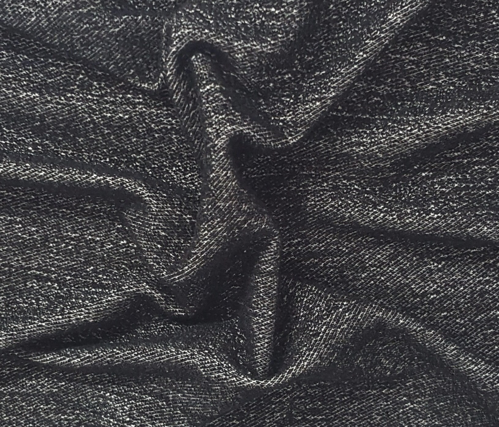 Cotton Blend French Terry Knit Fabric by the Yard Gray Black Etsy