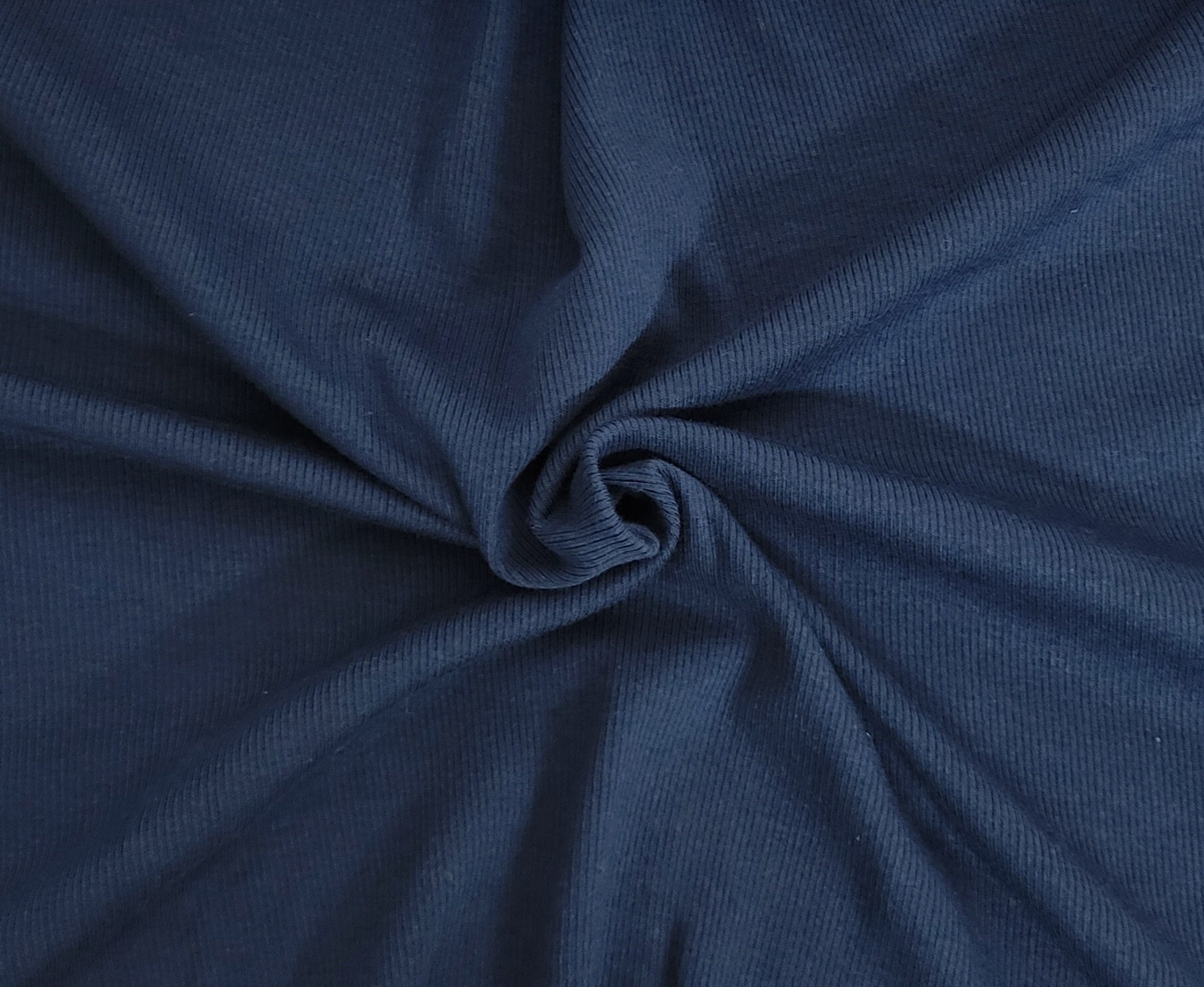Navy Cotton Modal Spandex 2x1 Rib Knit Fabric by the Yard 240GSM [Cuffs, Leggings, Bodycon Dress, Beanie]