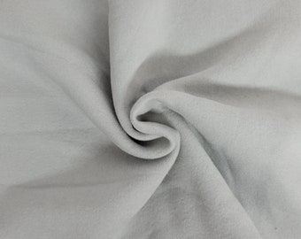 Gray Cotton Blend Sweatshirt Fleece Knit Fabric by the Yard 300GSM 75"Wide [Zip Up, Hoodie, Joggers]