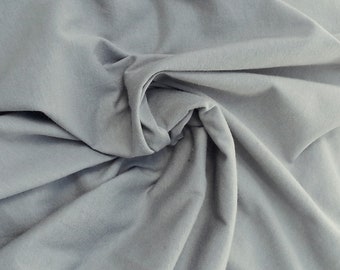 Cotton Fabric Jersey Knit By Yard Silver 71"W