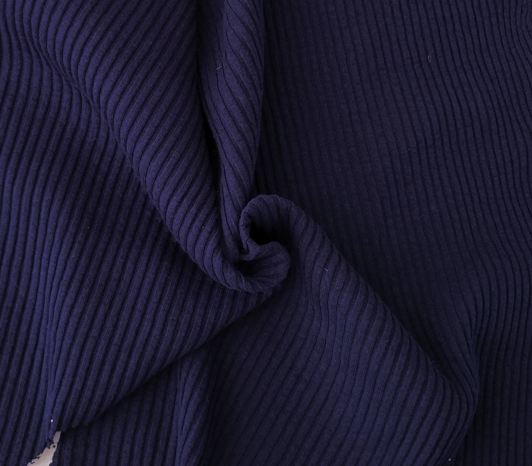 Cotton Spandex 4x4 Rib Knit Fabric by the Yard Navy [cuffs, Leggings ...