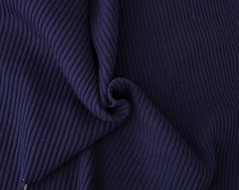 Cotton Spandex 4x4 Rib Knit Fabric by the Yard Navy [Cuffs, Leggings, Bodycon Dress, Beanie]