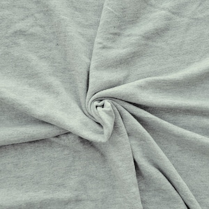 Lt. Heather Gray Cotton French Terry Knit Fabric by the Yard [Hoodie, Zip Up, Sweatpants, Loungewear, Bathrobe]