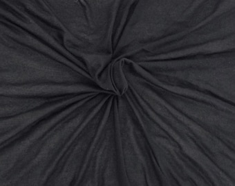 Black Micro Modal Fabric Jersey Knit By The Yard Lightweight Semi sheer With Drape 90GSM 70" Width [Underwear, Baby Apparel]