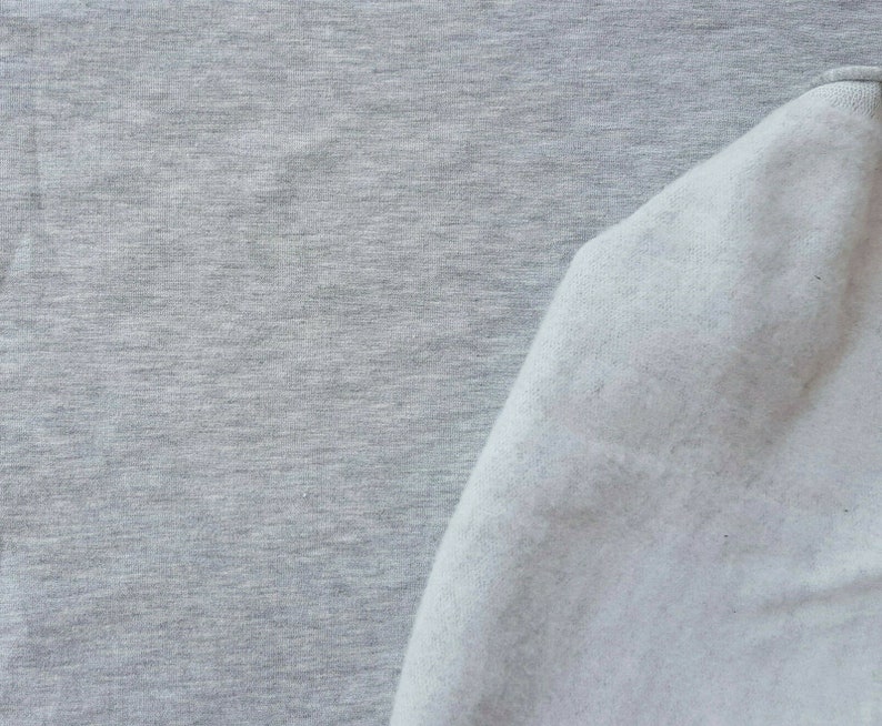 Soft sherpa fleece fabric in gray warm and fluffy, perfect for jackets, hoodies, and blankets