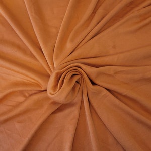 Orange Cotton Rayon 1x1 Rib Knit Fabric by the Yard