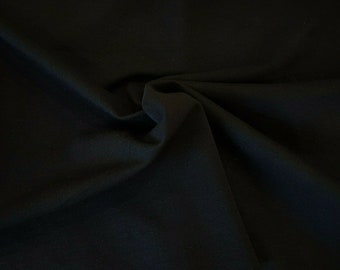 Black Ponte Roma Knit Fabric by the Yard | Viscose Rayon Spandex | 390GSM | Made in USA [Workwear, Blazer, Skirt]