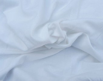 1 1/3 YD White Hemp Organic Cotton Spandex Blend Fabric Jersey Knit Eco-Friendly