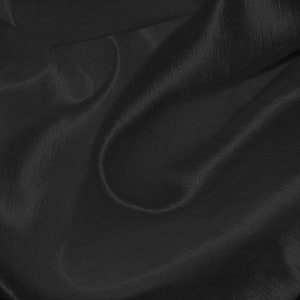 Silk Hemp Satin Woven Fabric All Natural Fiber By the Yard Bridal Black image 3