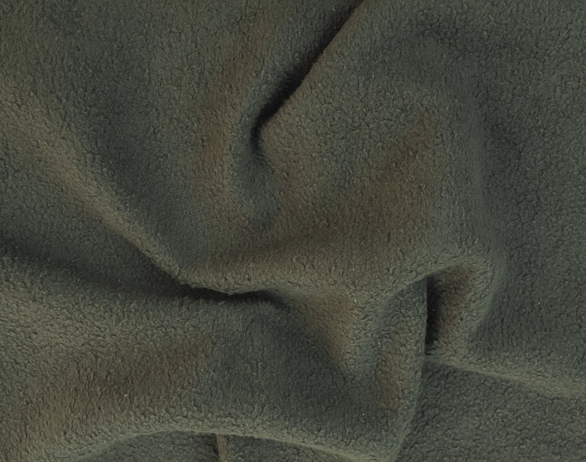 Olive Sherpa Fleece Knit Fabric By The Yard Cotton Blend 5/16 Etsy