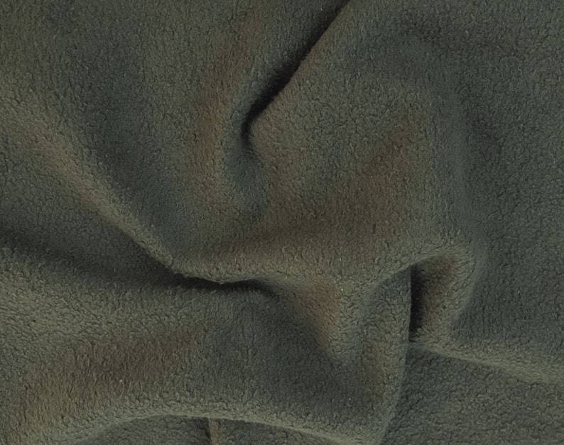 Olive Sherpa Fleece Knit Fabric by the Yard Cotton Blend 5/16 Etsy