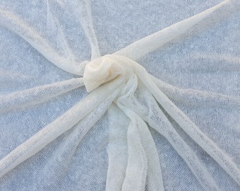 Ivory 100% Linen Sweater Knit Fabric by the Yard 35"W 6/16
