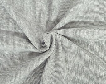 Heather Gray Cotton Spandex Thermal Knit Fabric by the Yard Waffle Weave Fire Resistant [Beanie, Pajamas, Bathrobe, Duvet Cover, Dishtowel]