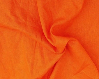 Bright Orange Cotton Linen Fabric by the Yard 11/17