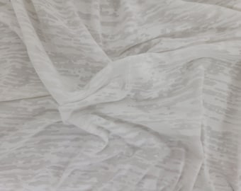 White Burnout Jersey Knit Fabric by the Yard Cotton Blend #1