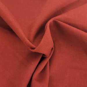 red heavyweight cotton twill brushed