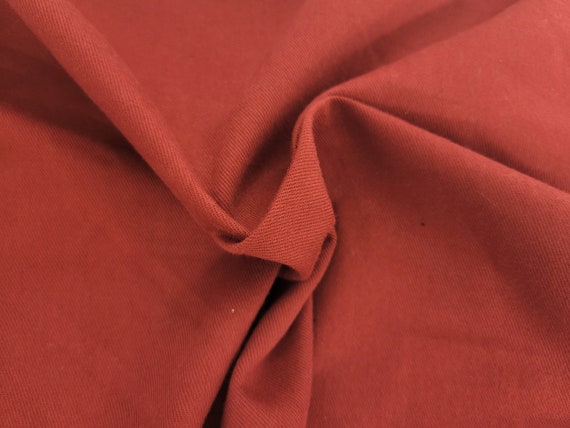 Red 100% Cotton Brushed Twill Fabric by the Yard & Wholesale 300GSM 15 Oz 