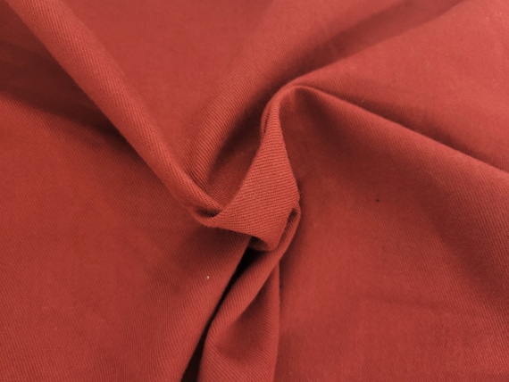 Brushed  100% Cotton Twill Fabric Red by the Yard & Wholesale 300GSM 15 oz