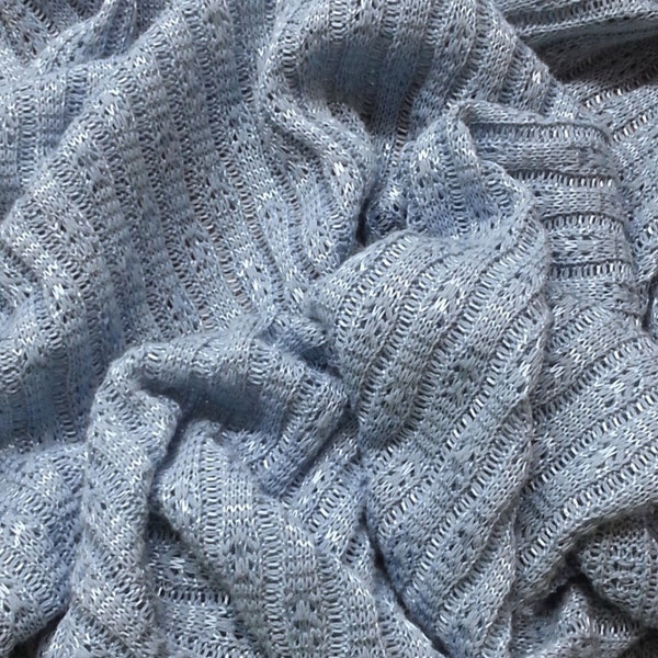 Light Blue Nylon Sweater Knit Fabric by the Yard  (Photography Backdrop)