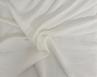 Off White Rayon Crepe Crinkle Fabric by the Yard [Dress, Tops,