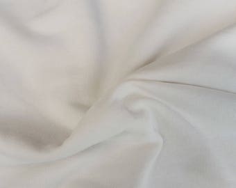 Cotton Blend Brushed Fleece Knit Fabric by the Yard Off White #1
