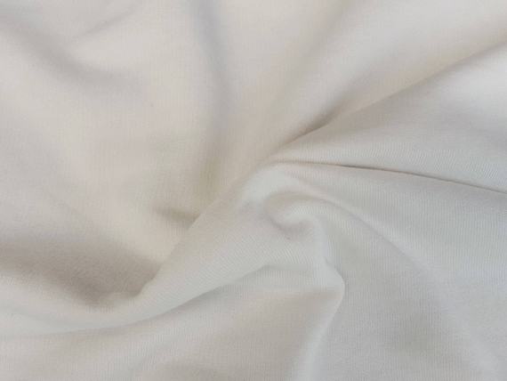 Cotton Blend Brushed Fleece Knit Fabric by the Yard off White 1 