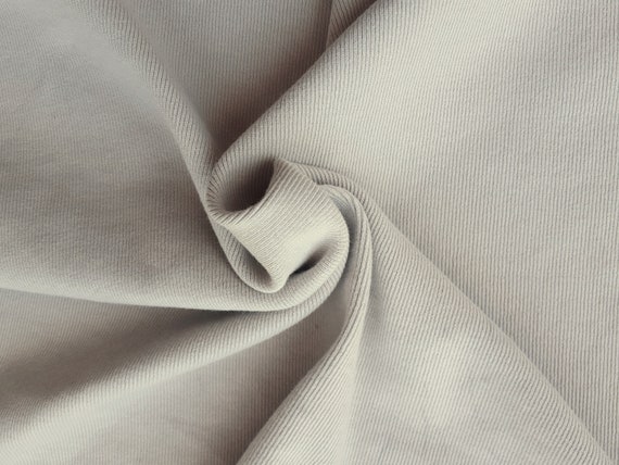 Stone Cotton Spandex 2x1 Rib Knit Fabric by the Yard 480GSM 15oz