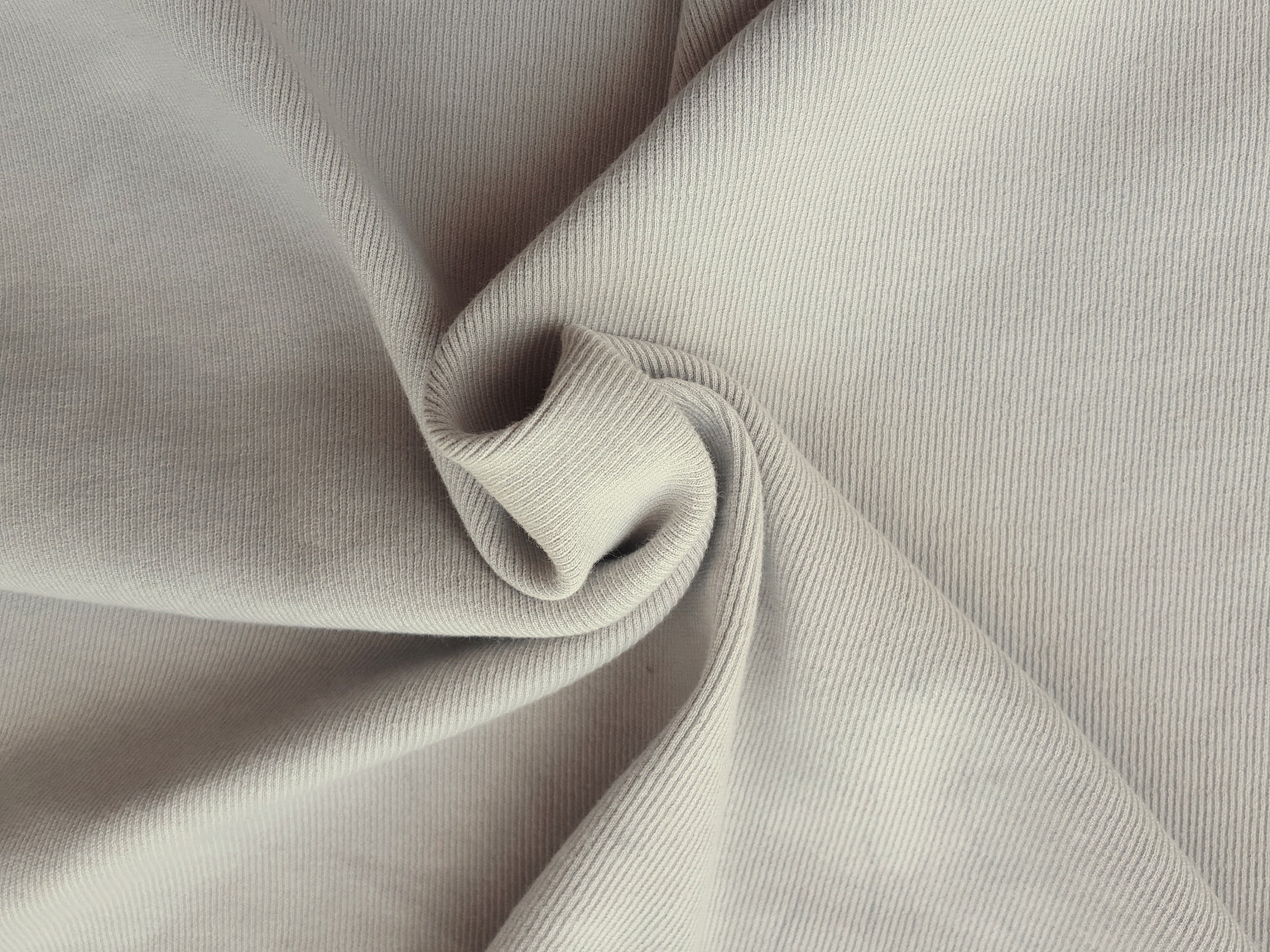 Stone Cotton Spandex 2x1 Rib Knit Fabric by the Yard 480GSM 15oz 